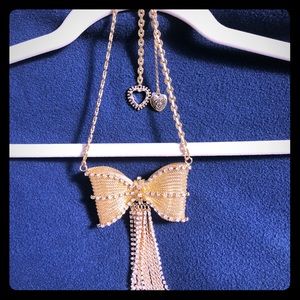 Trendy Betsy Johnson bow necklace